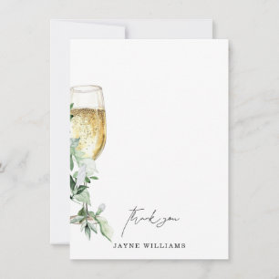 Watercolor Ivy Wine Bridal Shower Thank You Invitation