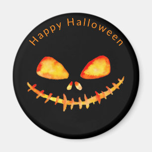 Watercolor Jack O' Lantern Face Halloween  Magnet
