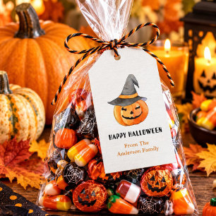 Watercolor Jack o lantern Halloween Favour tags