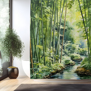 Watercolor Japanese Bamboo Forest