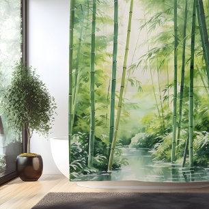 Watercolor Japanese Bamboo Forest