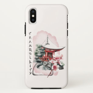 Watercolor Japanese Temple Sakura Blossom Case-Mate iPhone Case