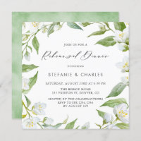 Watercolor Jasmine and Greenery Rehearsal Dinner