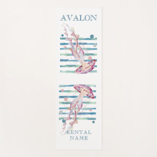 WATERCOLOR JELLYFISH, BEACH TOWN, AVALON RENTAL YOGA MAT