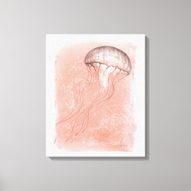 Watercolor Jellyfish Canvas Print (Front)
