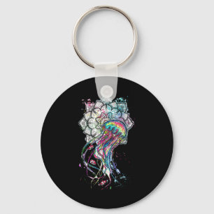 Watercolor Jellyfish Chakra Sea Animal Yoga Boho A Keychain