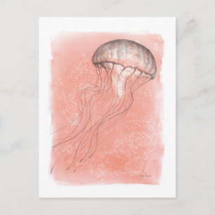 Watercolor Jellyfish Postcard