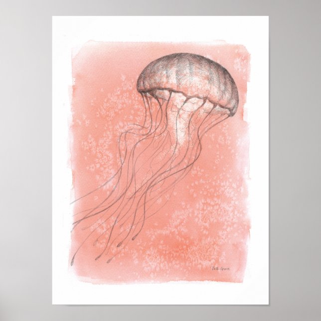 Watercolor Jellyfish Poster (Front)