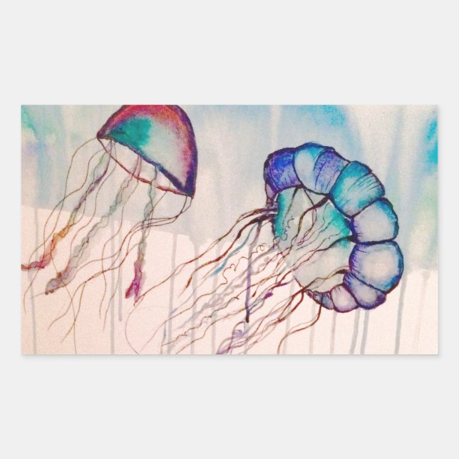 Watercolor Jellyfish Sticker (Front)