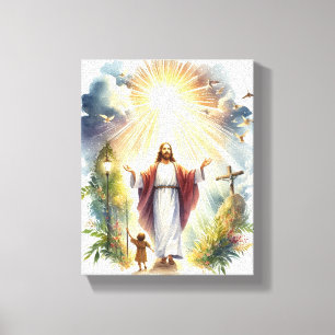 Watercolor Jesus Canvas Print