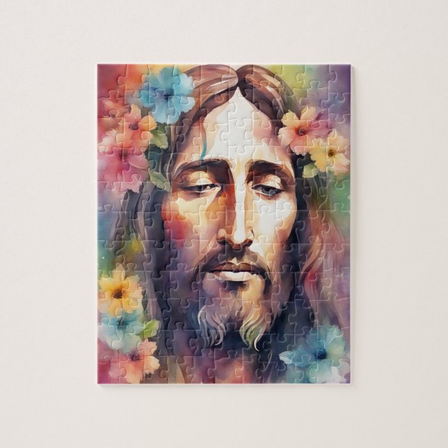 Watercolor Jesus Jigsaw Puzzle (Vertical)