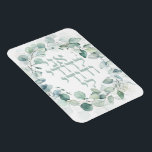 Watercolor Jewish Wedding Hebrew Ani Ledodi Magnet<br><div class="desc">Part of a series of Jewish wedding designs with delicate botanical designs with golden touches.
Beautiful delicate eucalyptus wreath with Hebrew quote from the Biblical Book Song of Songs,  "Ani le'dodi ve'dodi li".
A great addition to the invitations and wedding decor to make your chuppah celebrations unique and beautiful.</div>