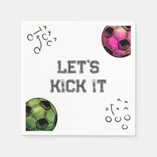 Watercolor Joint Soccer Party Napkins