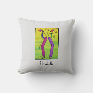 Watercolor, Joy and Happiness  Throw Pillow