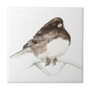 Watercolor Junco Bird art Tile
