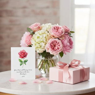 WATERCOLOR JUNE ROSE BIRTH FLOWER POSTCARD