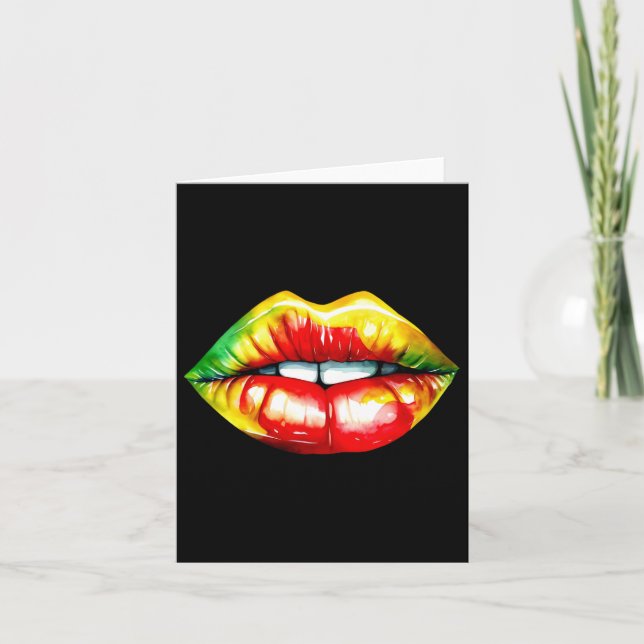 Watercolor Juneteenth Lips  Card (Front)