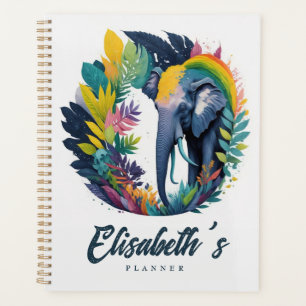 Watercolor Jungle Elephant Planner