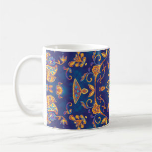 Watercolor Kaleidoscope Mandala Oriental Design. Coffee Mug