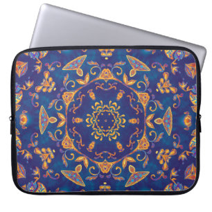 Watercolor Kaleidoscope Mandala Oriental Design. Laptop Sleeve