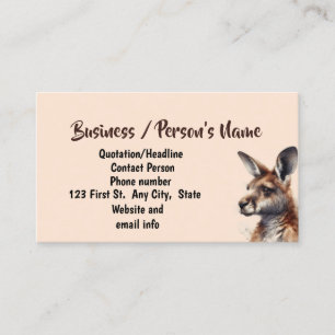 Watercolor Kangaroo Animal Custom  Business Business Card