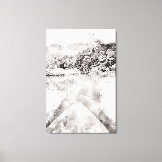Watercolor Kayak Canvas Print (Front)
