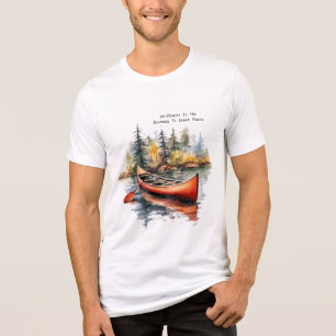 Watercolor Kayak On The Lake Tri-Blend Shirt