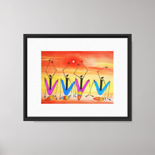 Watercolor Kenya African Art, Summer Festival Canvas Print