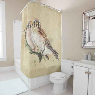 Watercolor Kestrel Falcon Bird Wildlife Art  