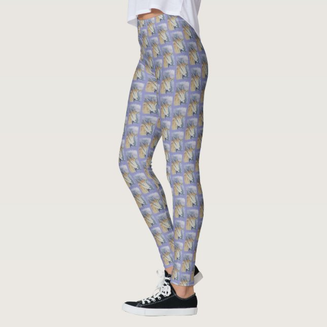 Watercolor Kid Goat Leggings (Left)
