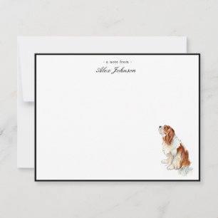 Watercolor King Charles Spaniel Flat  Thank You Card