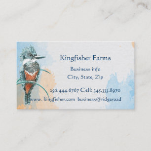 Watercolor Kingfisher Business Logo  Card