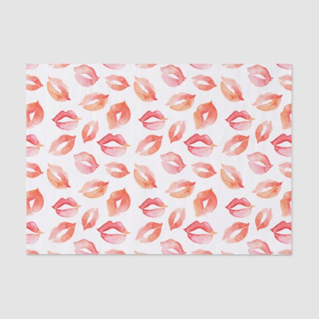 Watercolor Kisses Tissue Paper (Front)