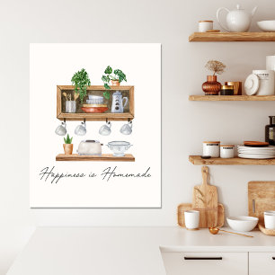 Watercolor Kitchen Boho Cooking Quote Canvas Print