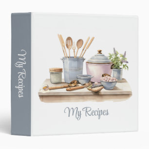 Watercolor Kitchen Cooking Supplies Personalized R Binder