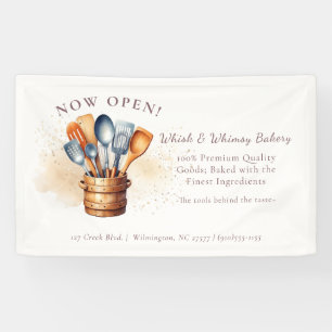 Watercolor Kitchen Utensils Banner
