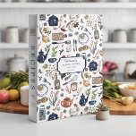 Watercolor Kitchen Utensils | Bridal Shower Recipe Binder<br><div class="desc">Collect recipes for the bride to be and organize them in this pretty watercolor binder! Hand painted country kitchen pattern with matching utensils and bowls on the spine. Customize the front with the Bride-to-Be's name and shower date, and add customization to the spine using the fields provided. This is a...</div>
