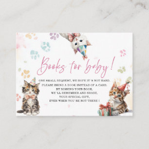  Watercolor Kitten birthday party books for baby Business Card