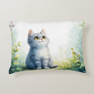 Watercolor Kitten Decorative Pillow – Cute and Coz