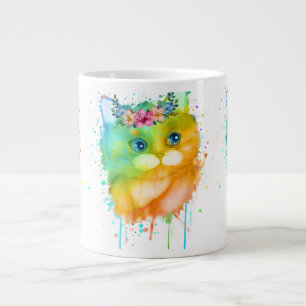 Watercolor Kitten Large Coffee Mug