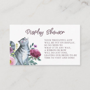 Watercolor Kitty Cat Display Shower Enclosure Card