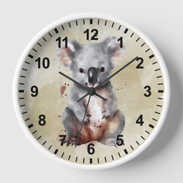 Watercolor Koala Bear Clock (Front)