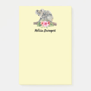Watercolor Koala Bears Cute Mom & Baby Post-it Notes