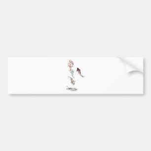 Watercolor Koi Fish Bumper Sticker