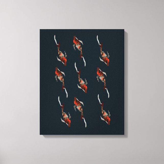 Watercolor koi fish illustration canvas print (Front)