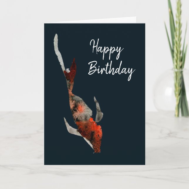Watercolor koi fish illustration card (Front)