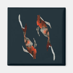 Watercolor koi fish illustration magnet