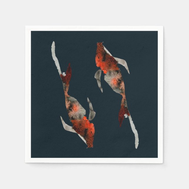 Watercolor koi fish illustration napkin (Front)
