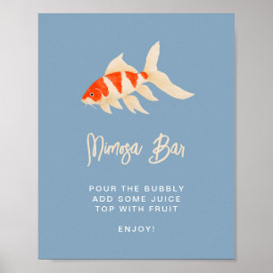 Watercolor Koi Fish Mimosa Bar Bachelorette Sign