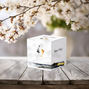 Watercolor Koi Fish Wedding Favor Box